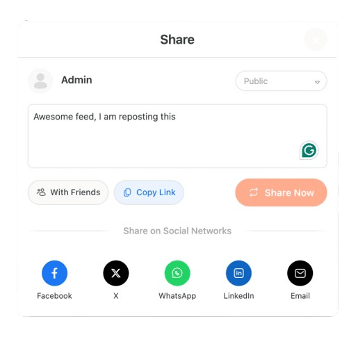 BuddyBoss Activity Share